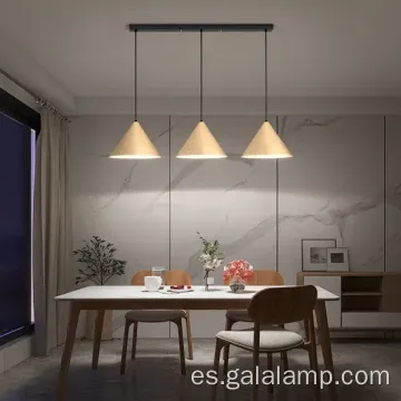 Luz colgante nórdica vintage de acabado de madera